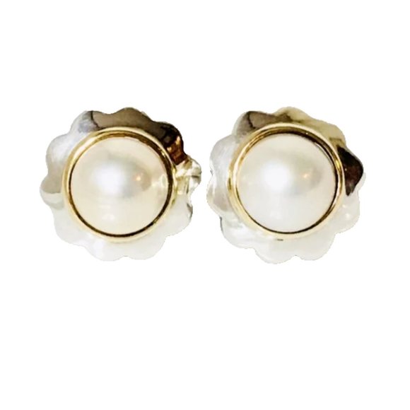 Tiffany & Co. Sterling & 18k Mabe Pearl Earrings